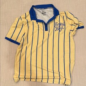 Bogey Boys Yellow and Blue Striped Polo Shirt
